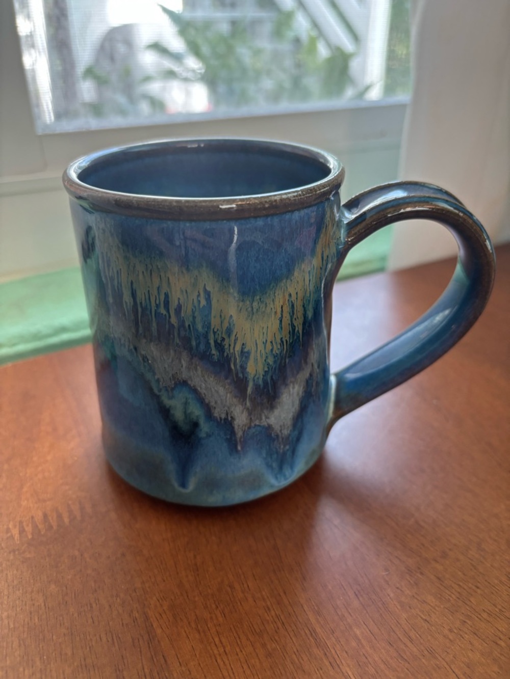 Handmade Artisan Blue Gradient Lead free Glaze Ceramic Coffee Mug Unique Heavy